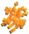 40 4mm Orange Fiber Optic Cat Eye Cube Beads